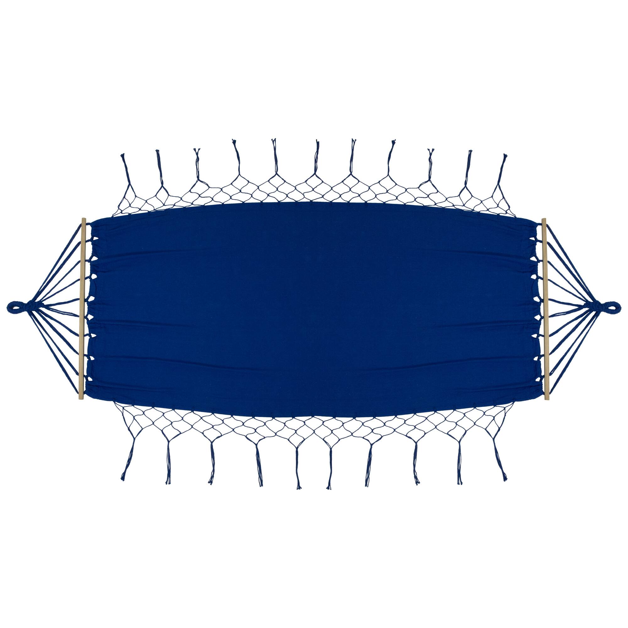 100" x 41" Hammock with Netted Fringe & Wooden Bars
